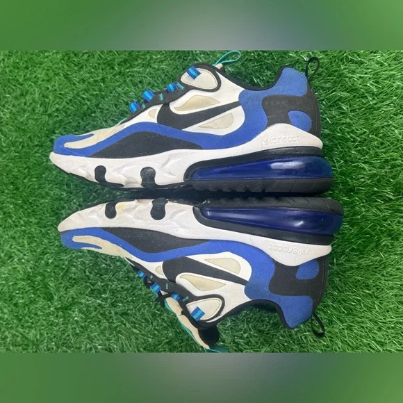 Nike Air Max 270‎ React Boys Shoes Size 6.5Y, Color: White/Black/Hyper Blue - Picture 4 of 8